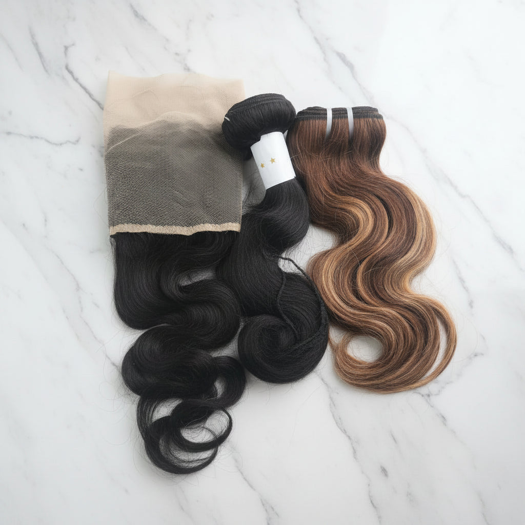 2 Bundles Virgin Hair 10",14" + 13×6 Lace Closure body